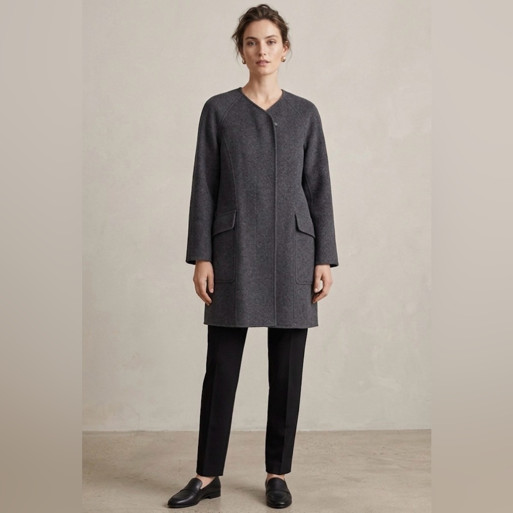 Theory Gray‎ Wool Shrug Cardigan Coat
